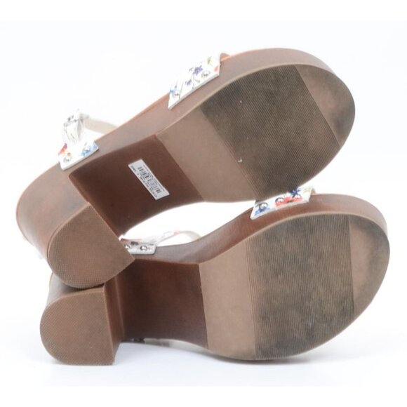 Torrid Woodgrain Floral Platform Heel Sandal 9 WIDE Width Vegan Feminine Cottage - Picture 6 of 11